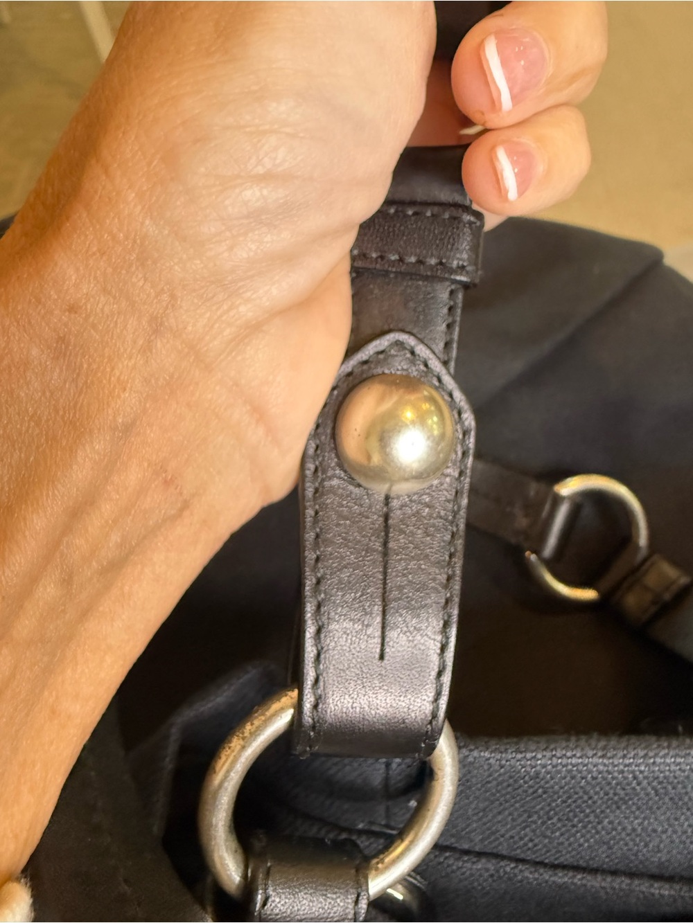 Saint Laurent Black Canvas Tote with Leather Handles - Picture 9 of 13